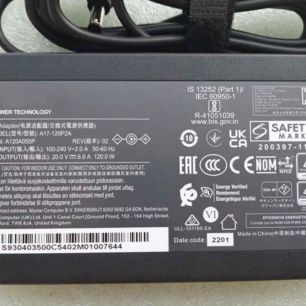 20V 6A 120W Asus A17-120P2A adapter