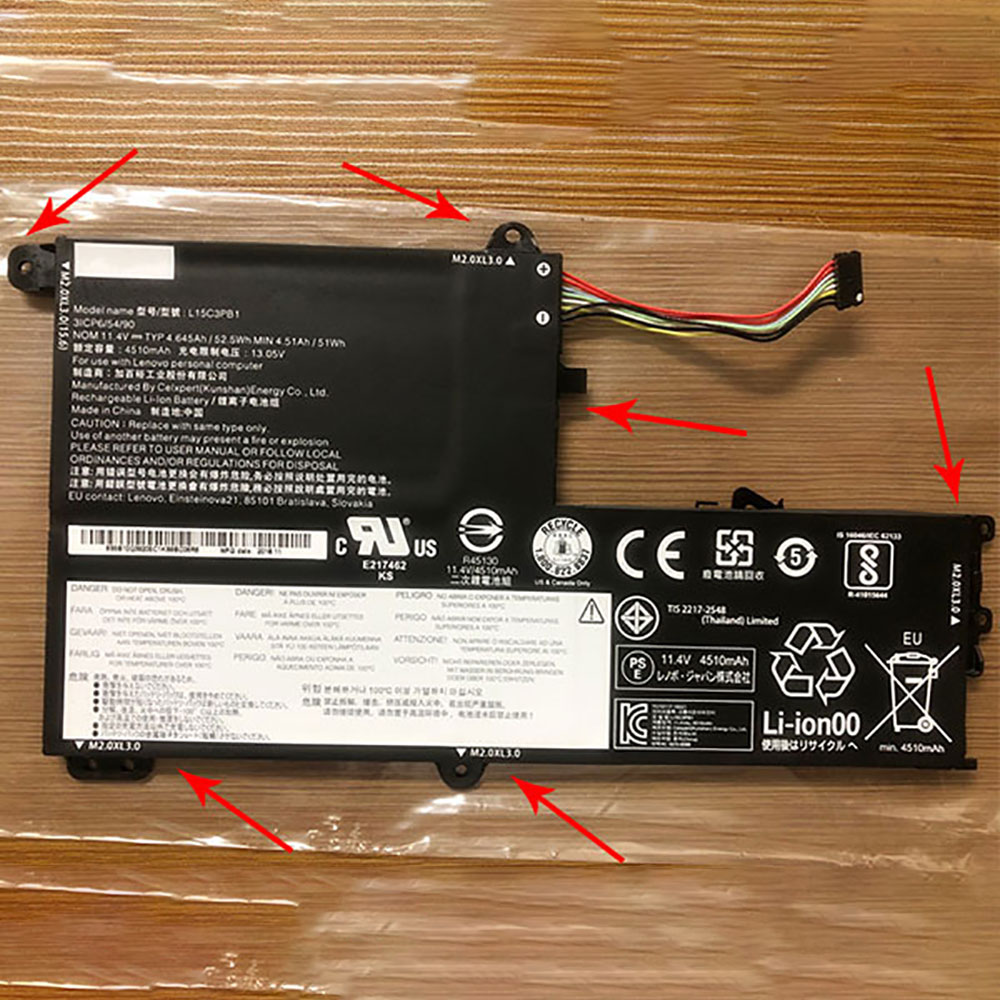 L15C3PB1 52.5Wh/4645mAh 11.4V laptop akkus
