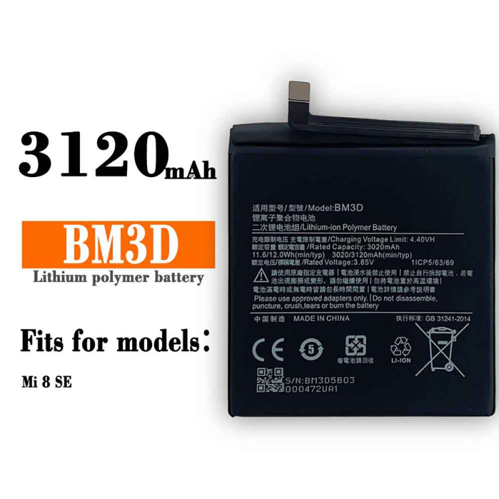 BM3D 3020mAh/11.6WH 3.85V 4.4V laptop akkus